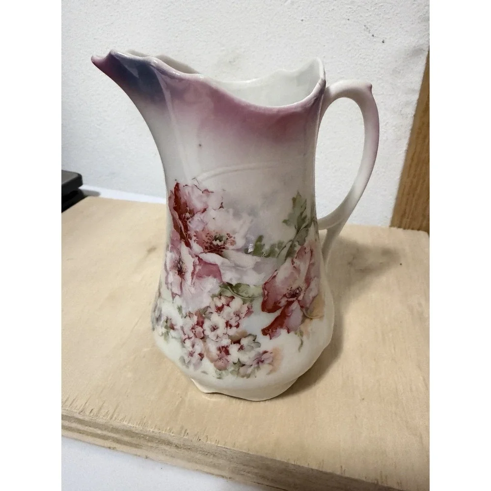 Vintage Lusterware Floral Made in Germany Mini Creamer Pitcher 5